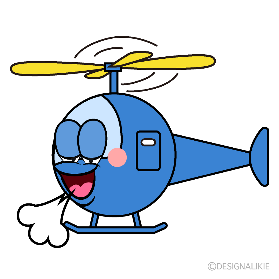 Relaxing Helicopter Cartoon Character Image