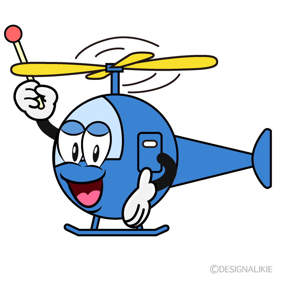 Speaking Helicopter Cartoon Character Image
