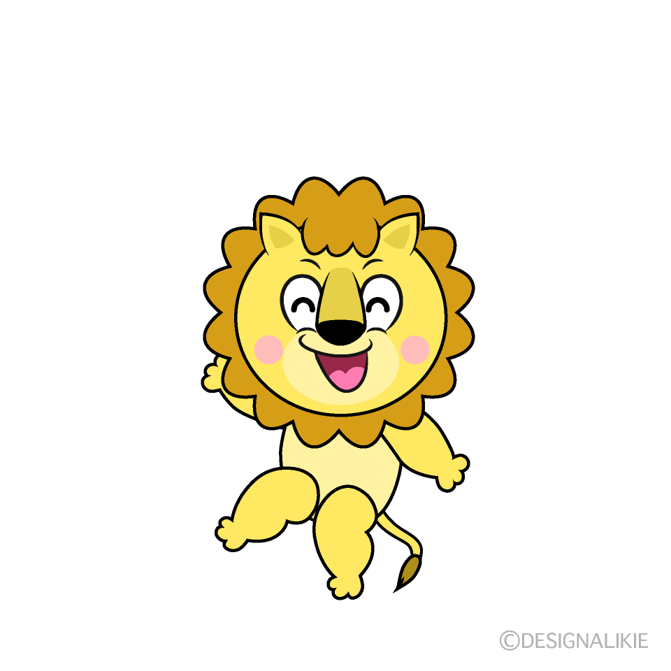 Smiling Lion Cartoon Character Image