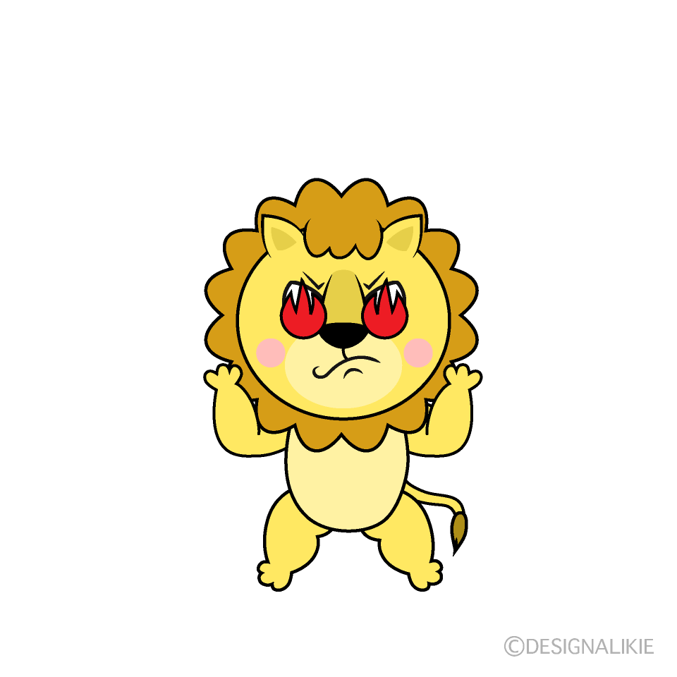 Enthusiastic Lion Cartoon Character Image