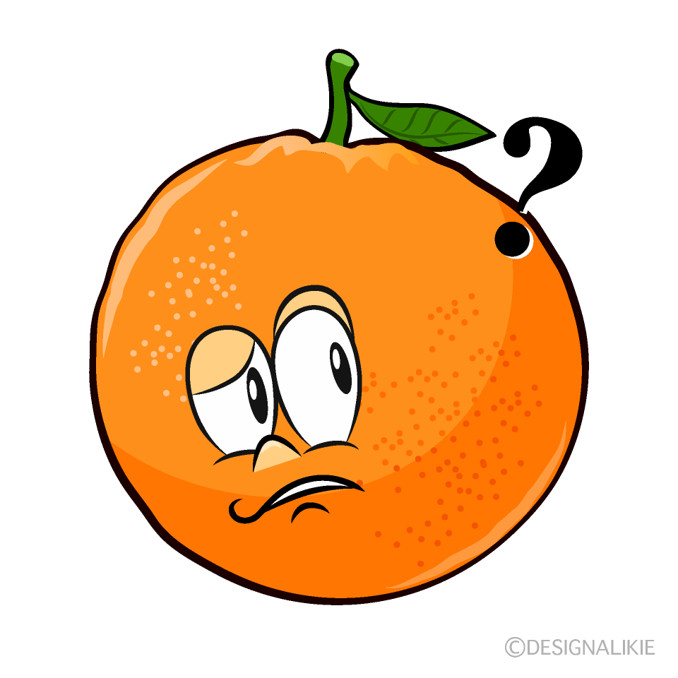 Thinking Orange Cartoon Character Image