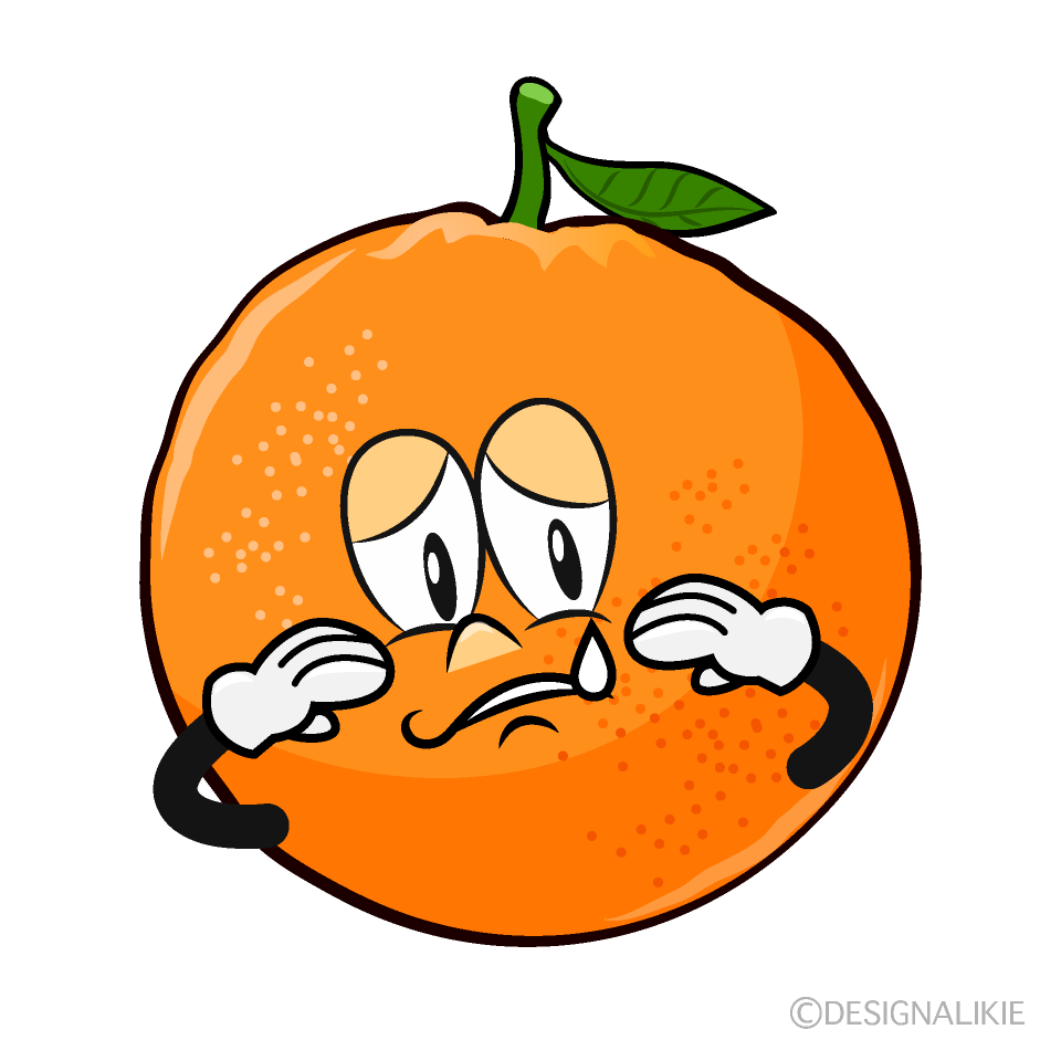 Sobbing Orange Cartoon Character Image