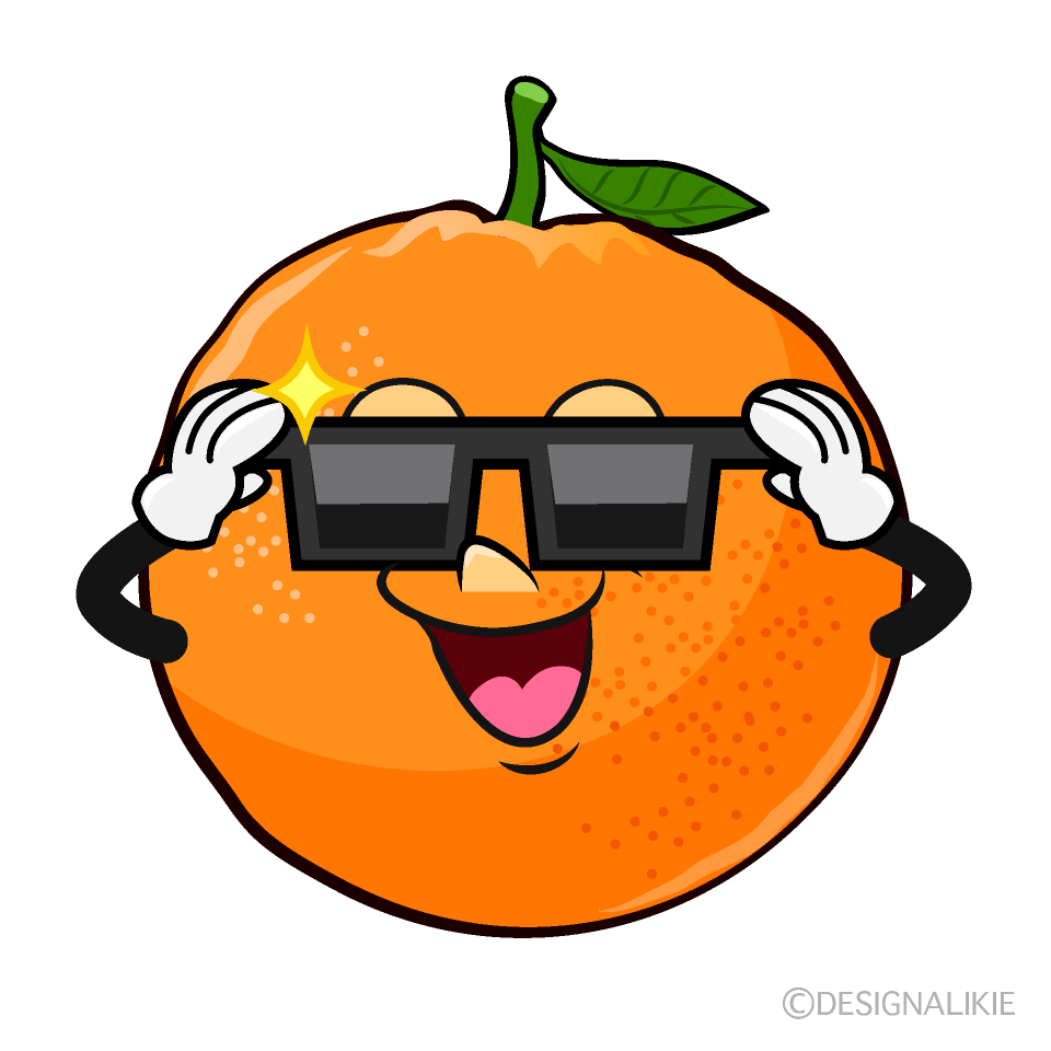 Orange with Sunglasses Cartoon Character Image