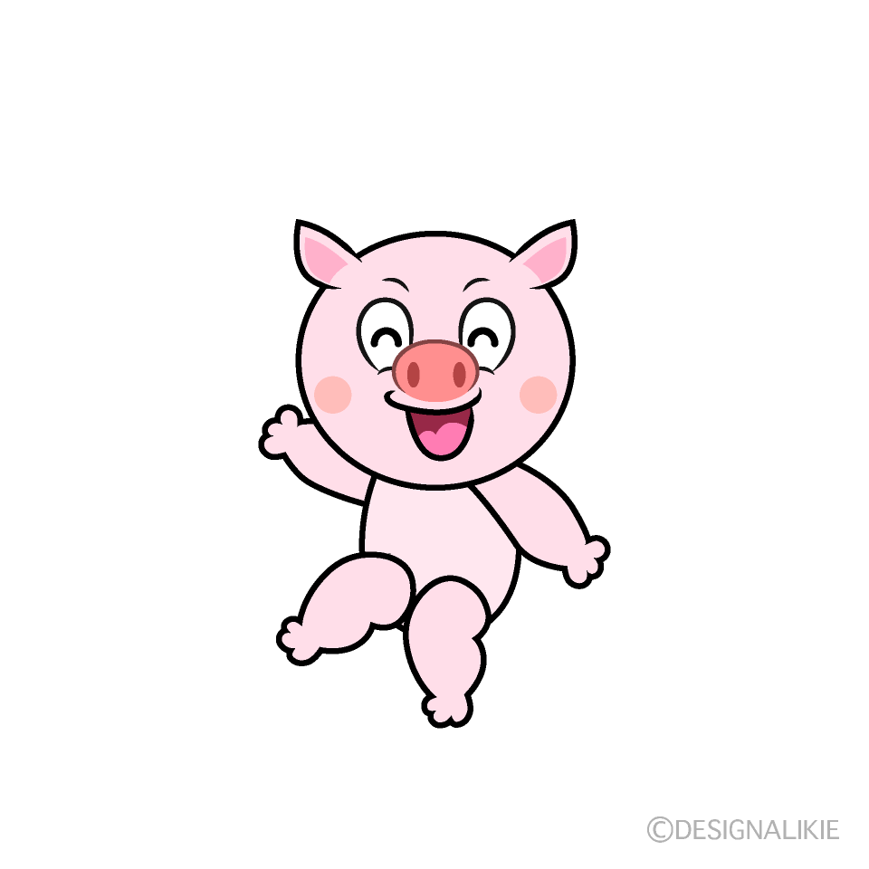 Smiling Pig Cartoon Character Image