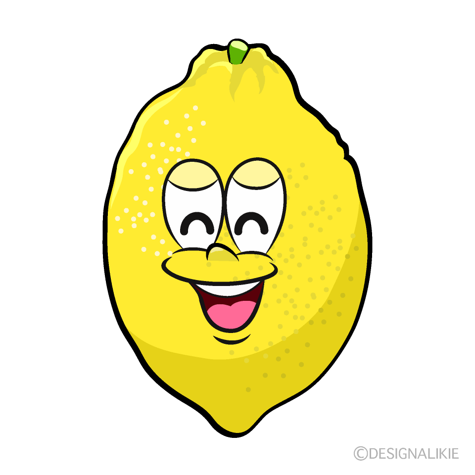 Smiling Lemon Cartoon Character Image