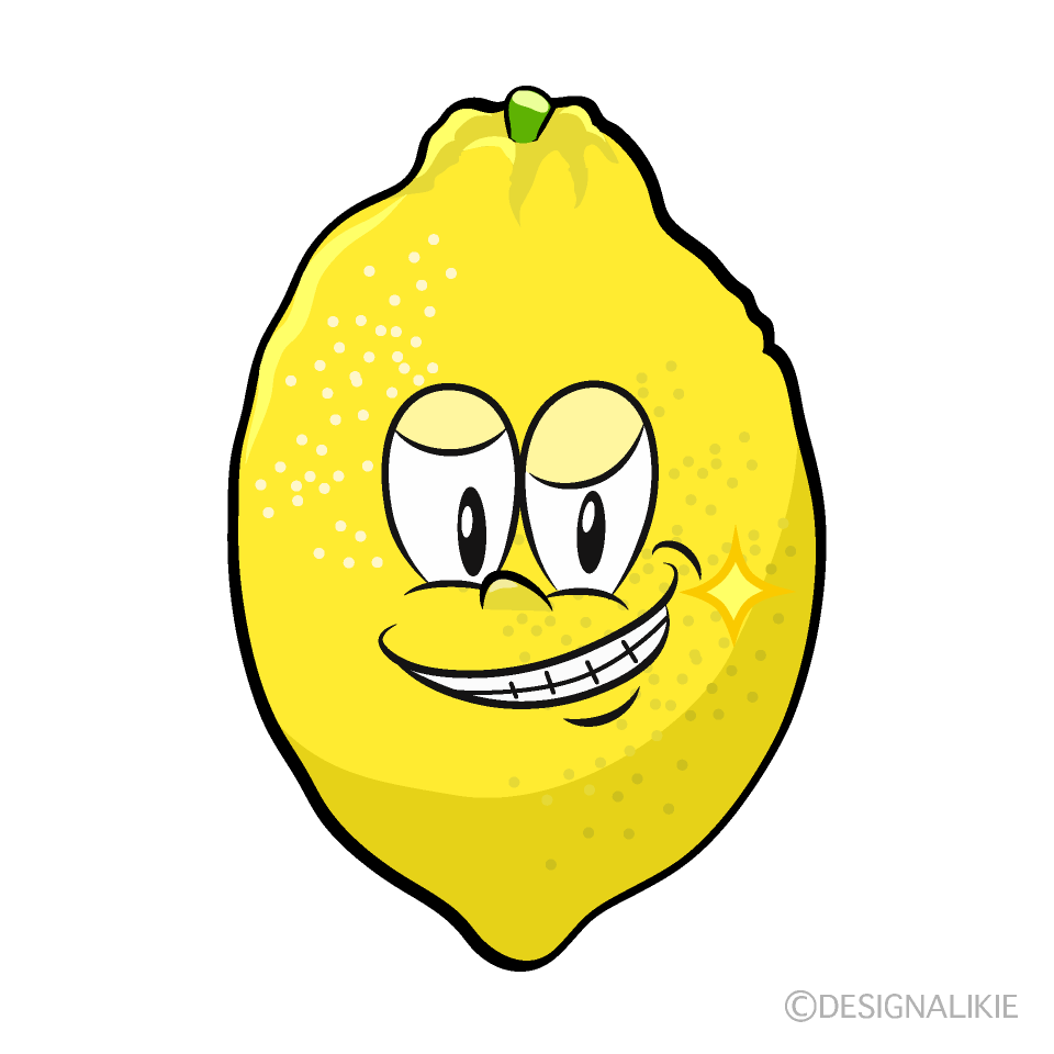 Grinning Lemon Cartoon Character Image
