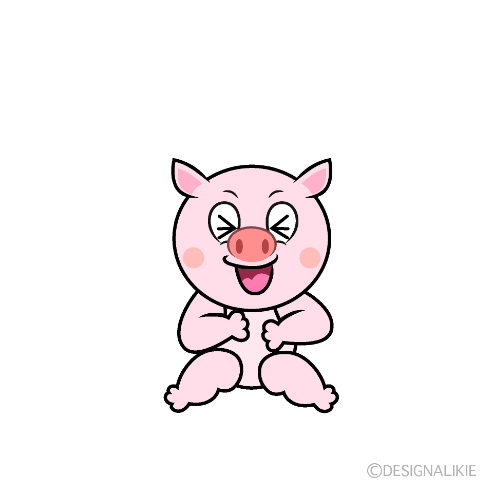 Laughing Pig Cartoon Character Image