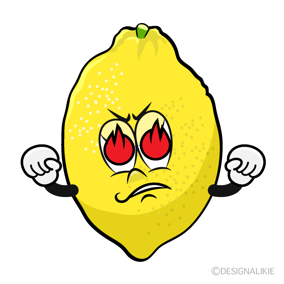 Burning Lemon Cartoon Character Image