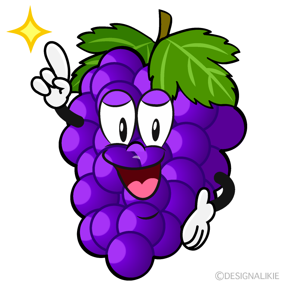Posing Grape Cartoon Character Image