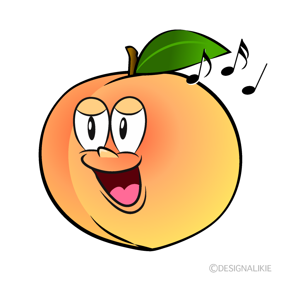Singing Peach Cartoon Character Image