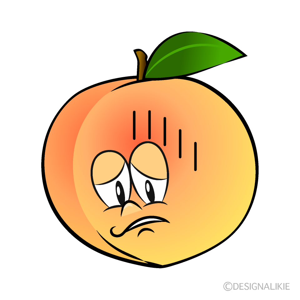 Depressed Peach Cartoon Character Image