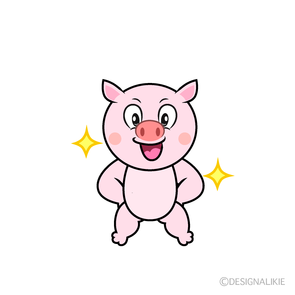 Glitter Pig Cartoon Character Image