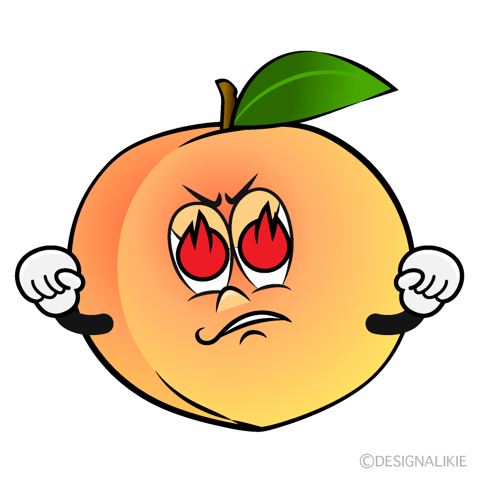 Burning Peach Cartoon Character Image
