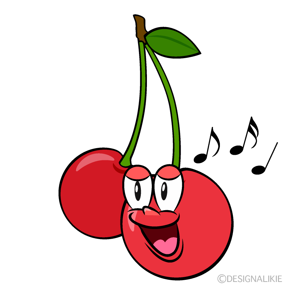 Singing Cherry Cartoon Character Image