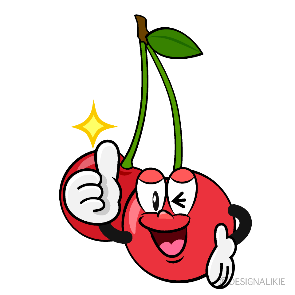 Thumbs up Cherry Cartoon Character Image