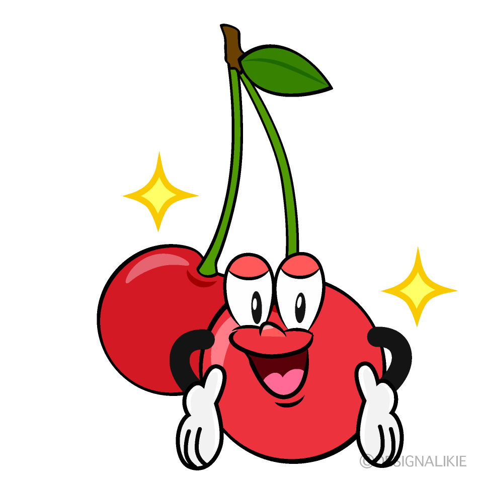 Confident Cherry Cartoon Character Image