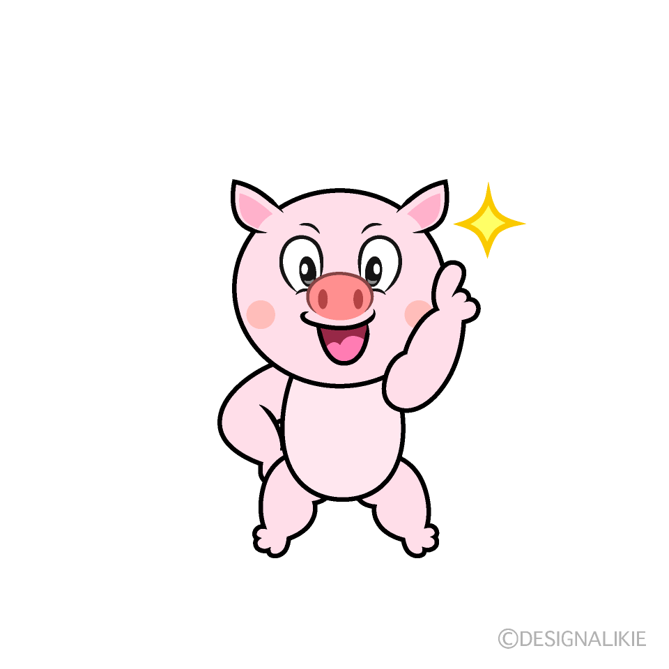 Posing Pig Cartoon Character Image