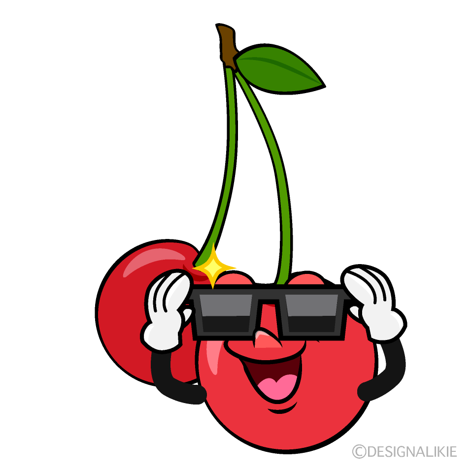 Cherry with Sunglasses Cartoon Character Image