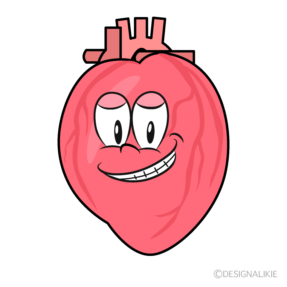 Grinning Heart Cartoon Character Image