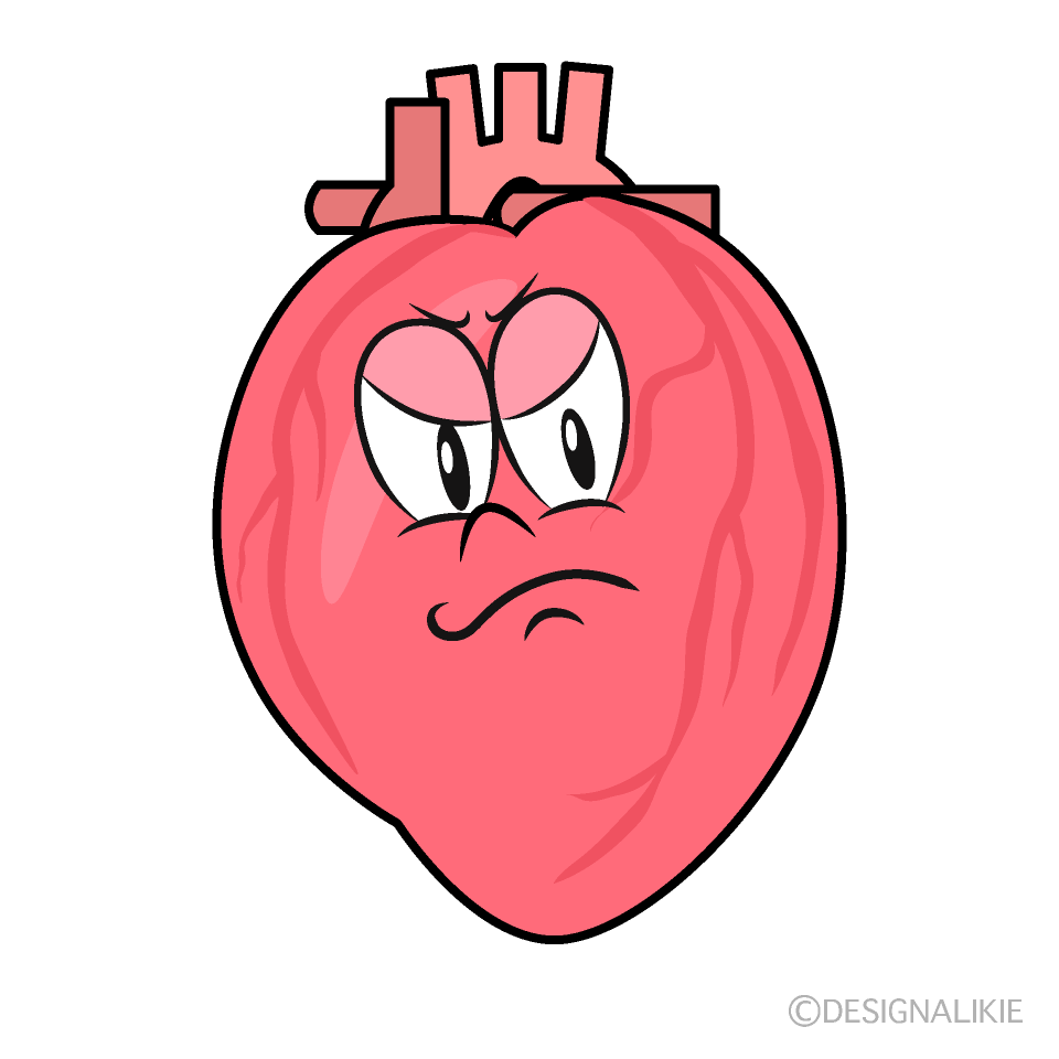 Angry Heart Cartoon Character Image