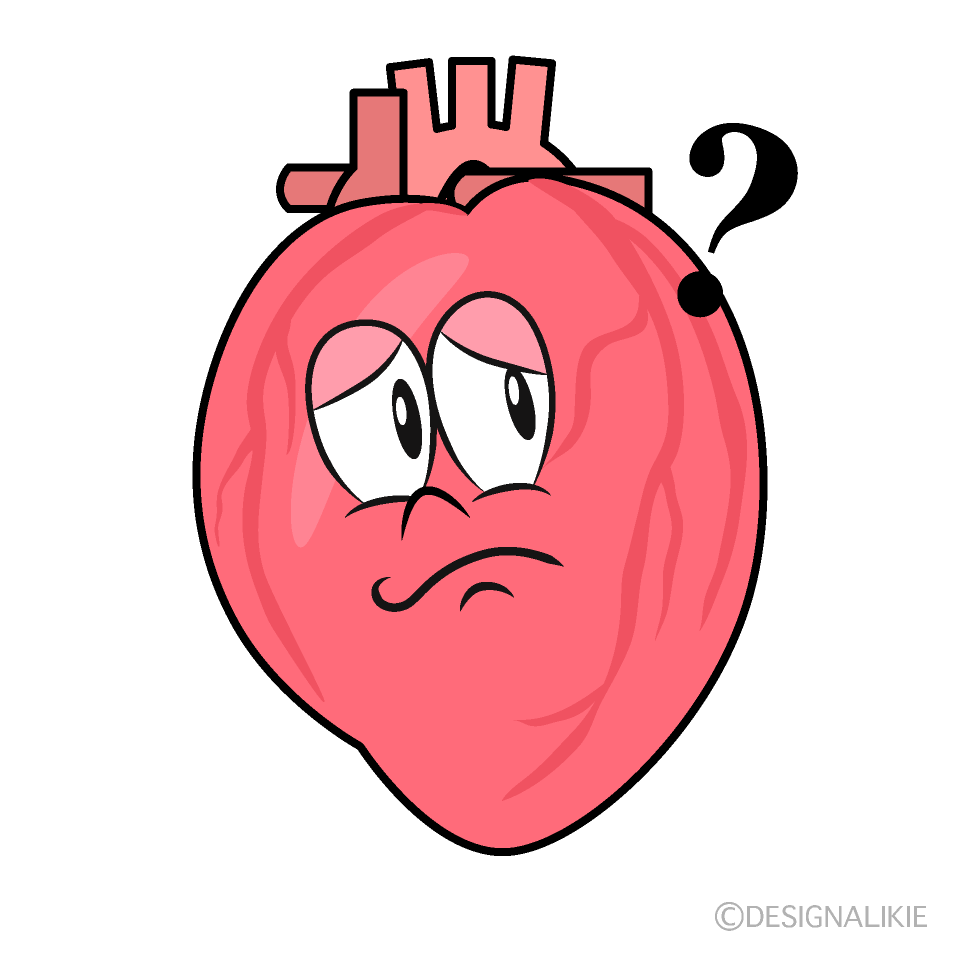 Thinking Heart Cartoon Character Image