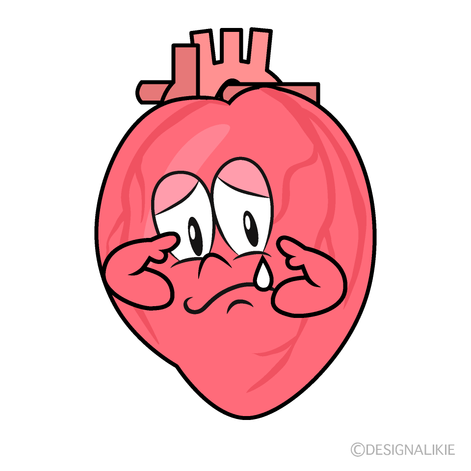 Sobbing Heart Cartoon Character Image