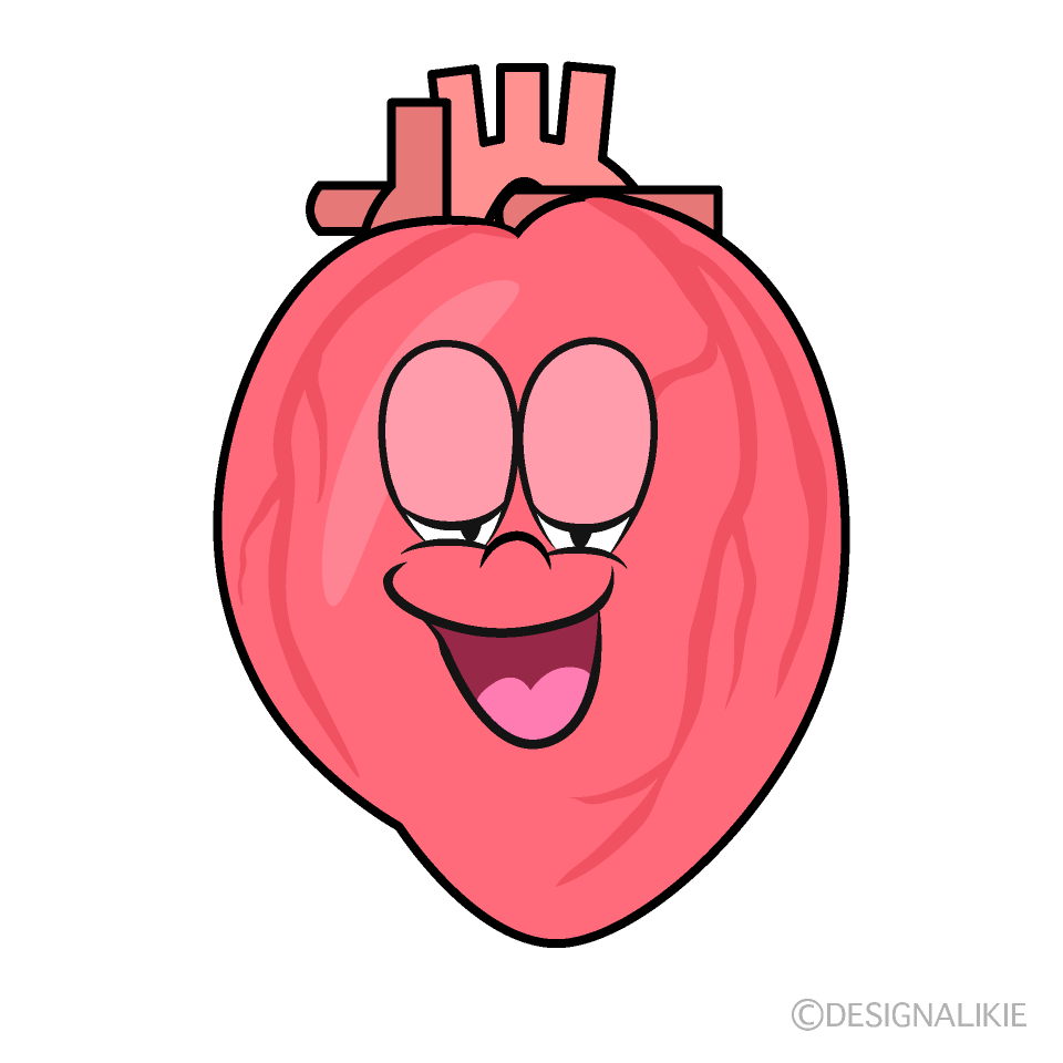 Relaxing Heart Cartoon Character Image