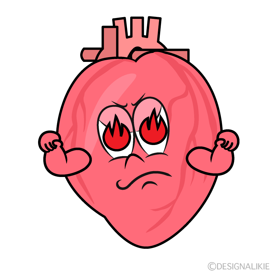 Burning Heart Cartoon Character Image