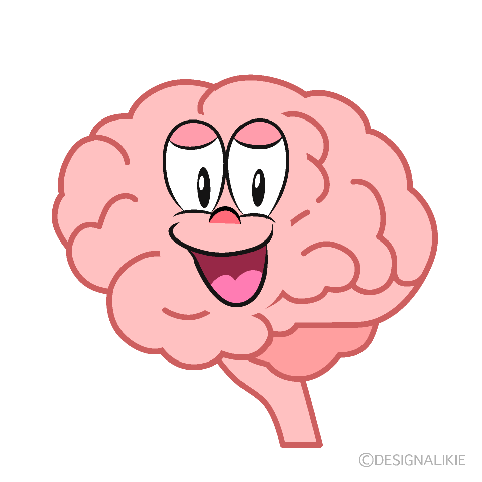 Smiling Brain Cartoon Character Image