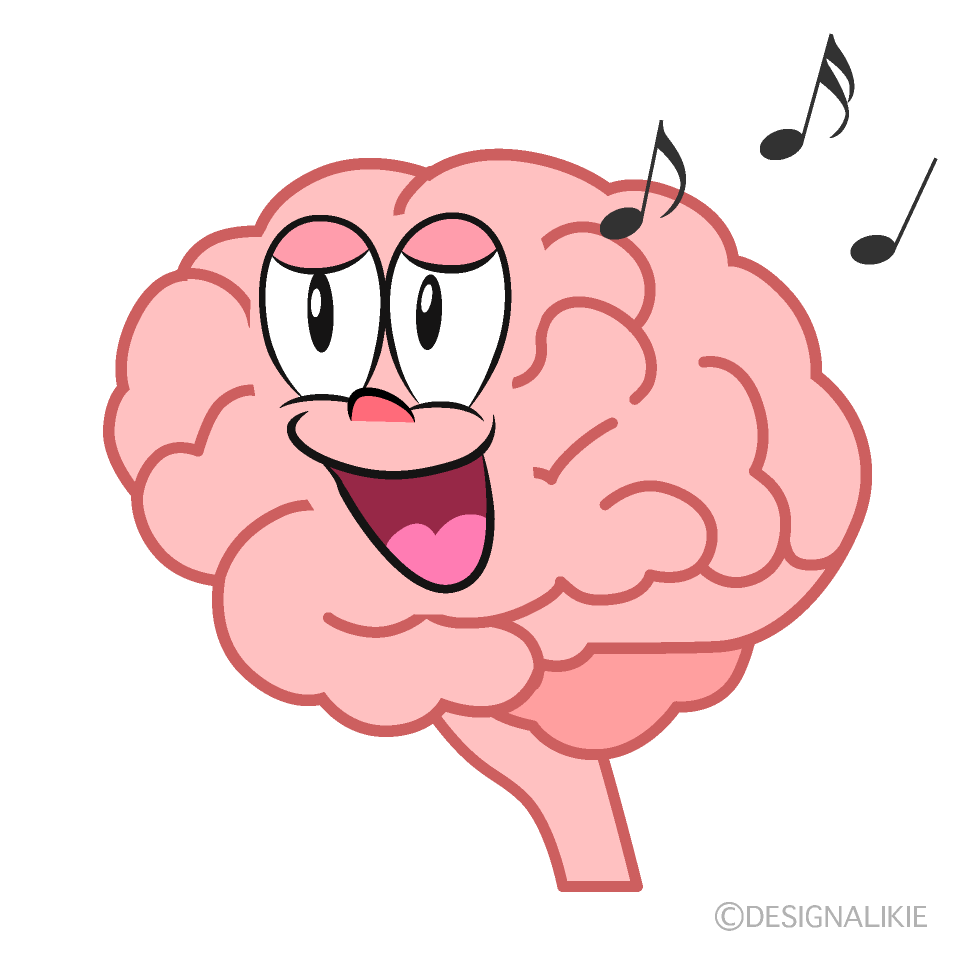 Singing Brain Cartoon Character Image