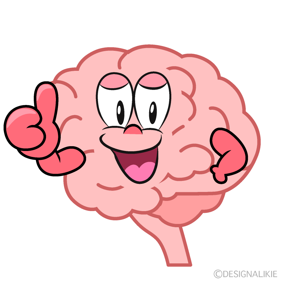 Thumbs up Brain Cartoon Character Image