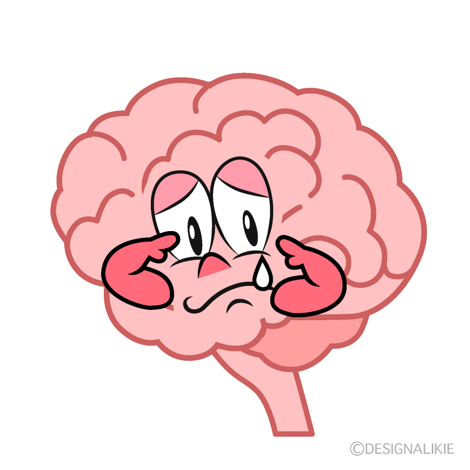 Sobbing Brain Cartoon Character Image