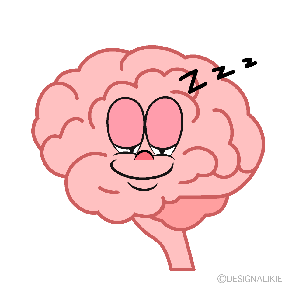 Sleeping Brain Cartoon Character Image