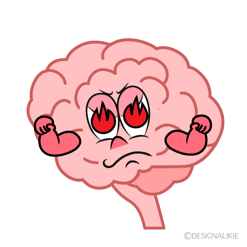 Burning Brain Cartoon Character Image