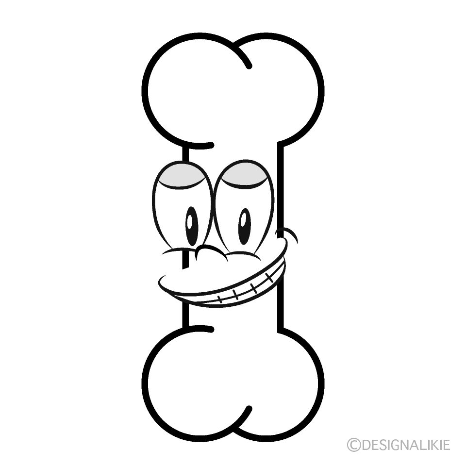 Grinning Bone Cartoon Character Image