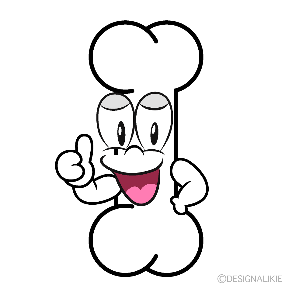 Thumbs up Bone Cartoon Character Image