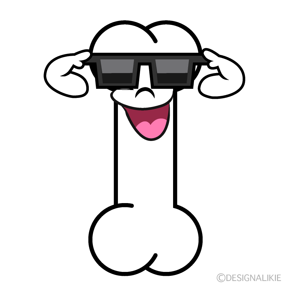 Bone with Sunglasses Cartoon Character Image