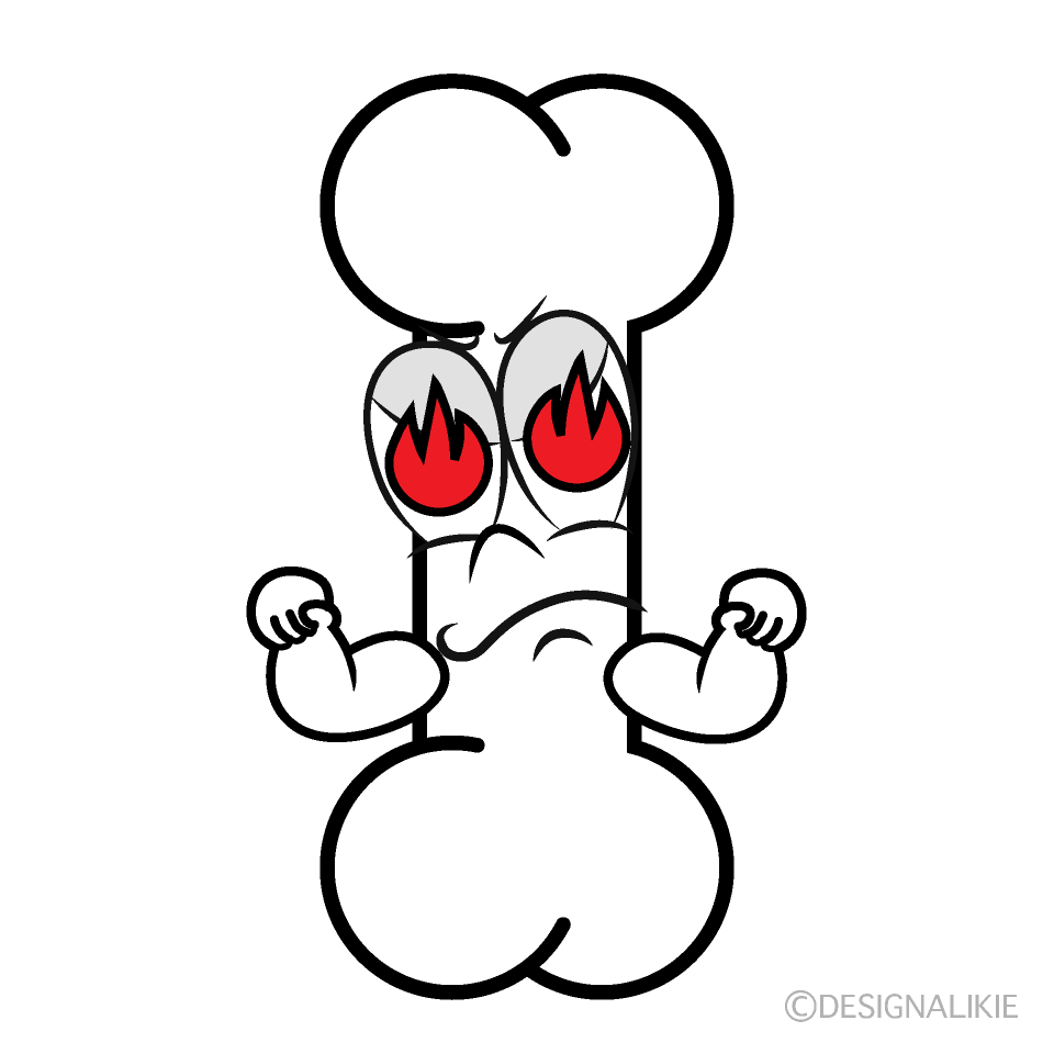 Burning Bone Cartoon Character Image