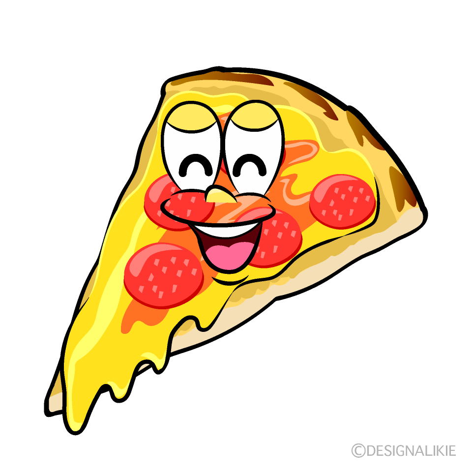 Smiling Pizza Cartoon Character Image
