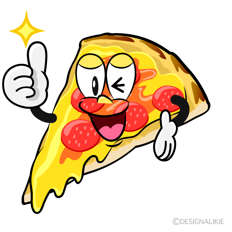 Thumbs up Pizza Cartoon Character Image