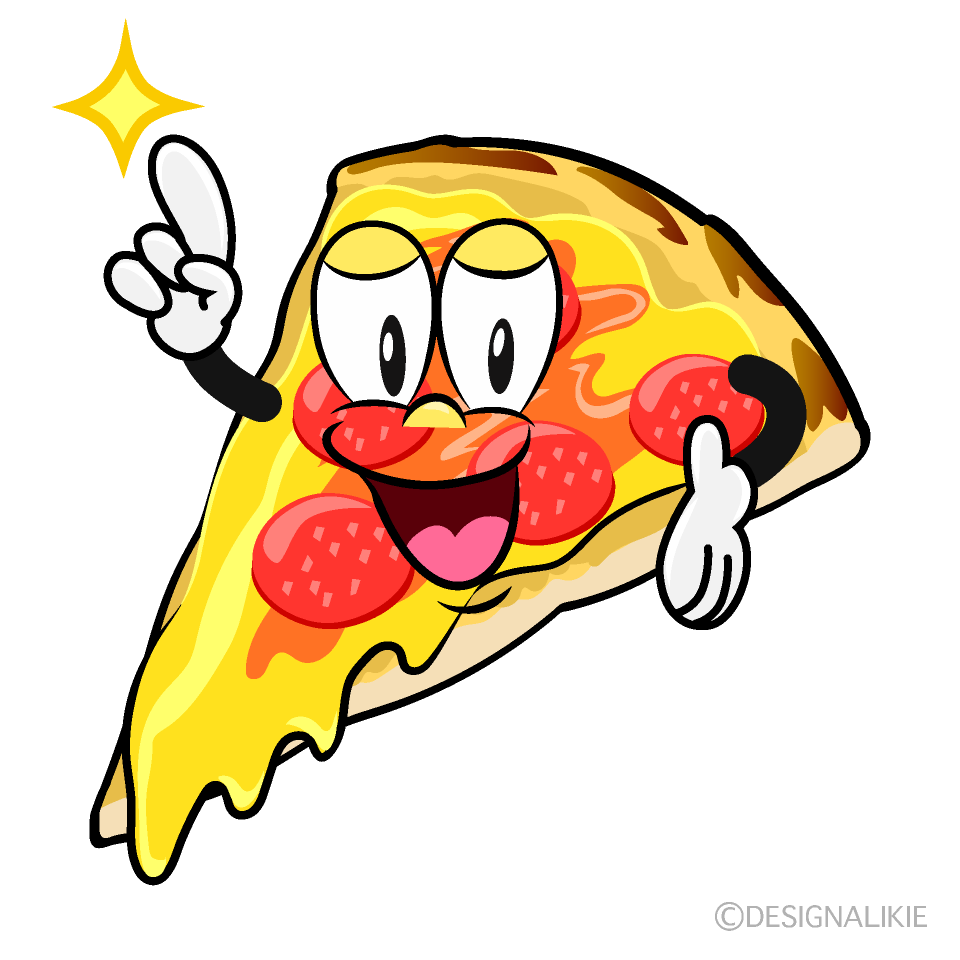 Posing Pizza Cartoon Character Image