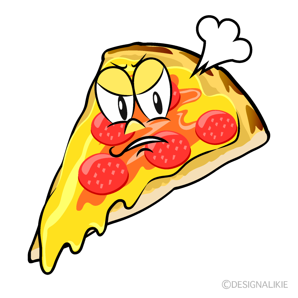 Angry Pizza Cartoon Character Image