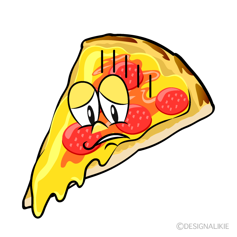 Depressed Pizza Cartoon Character Image