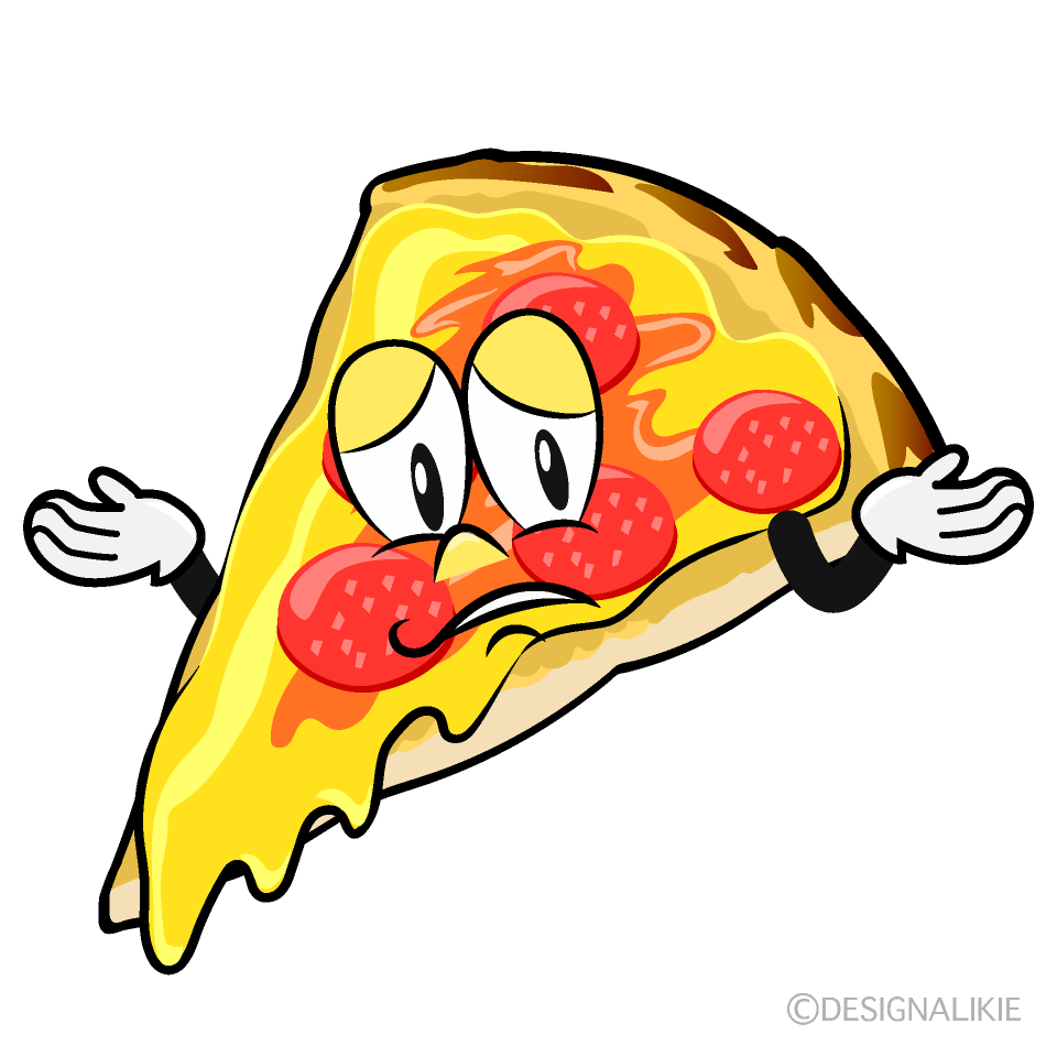 Troubled Pizza Cartoon Character Image