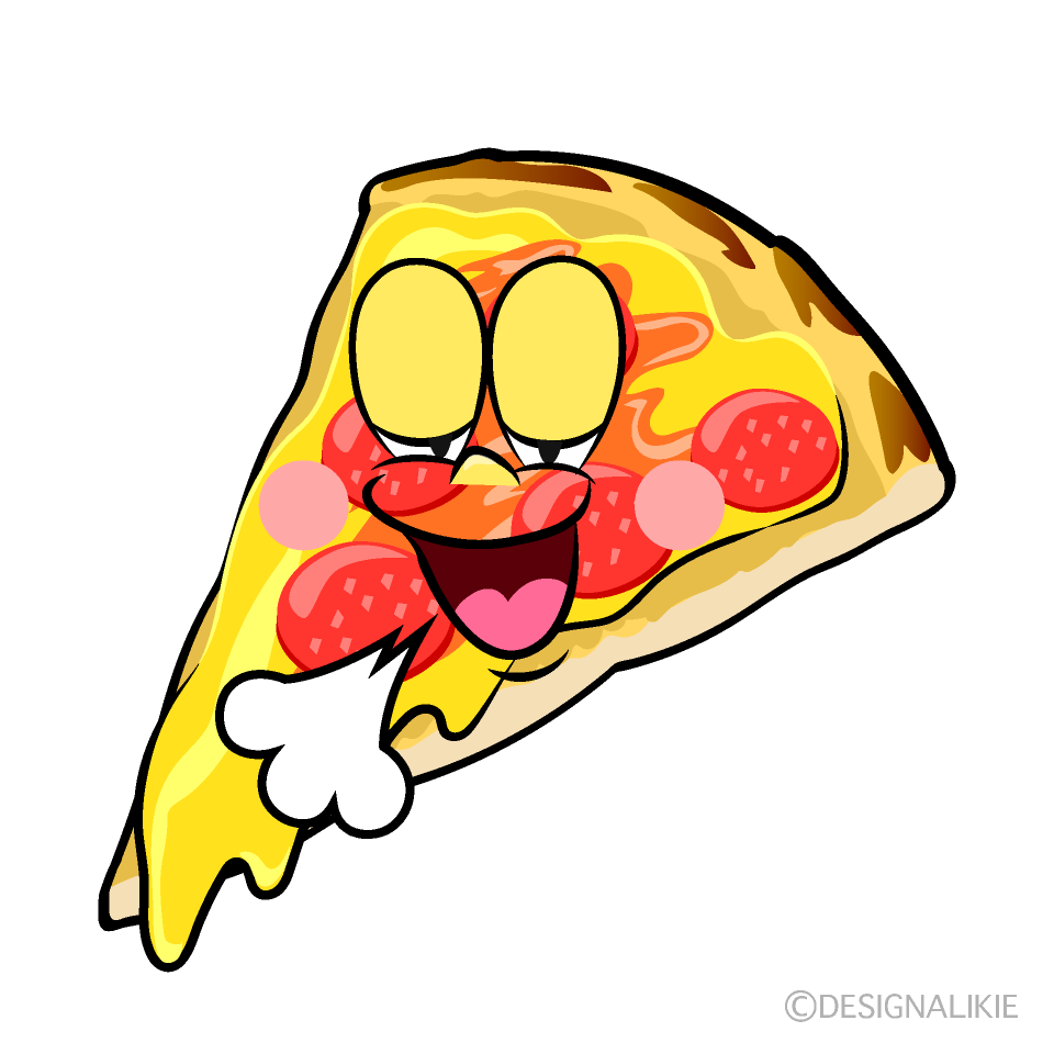 Relaxing Pizza Cartoon Character Image