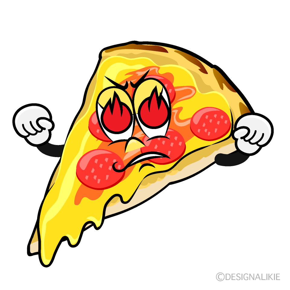 Burning Pizza Cartoon Character Image