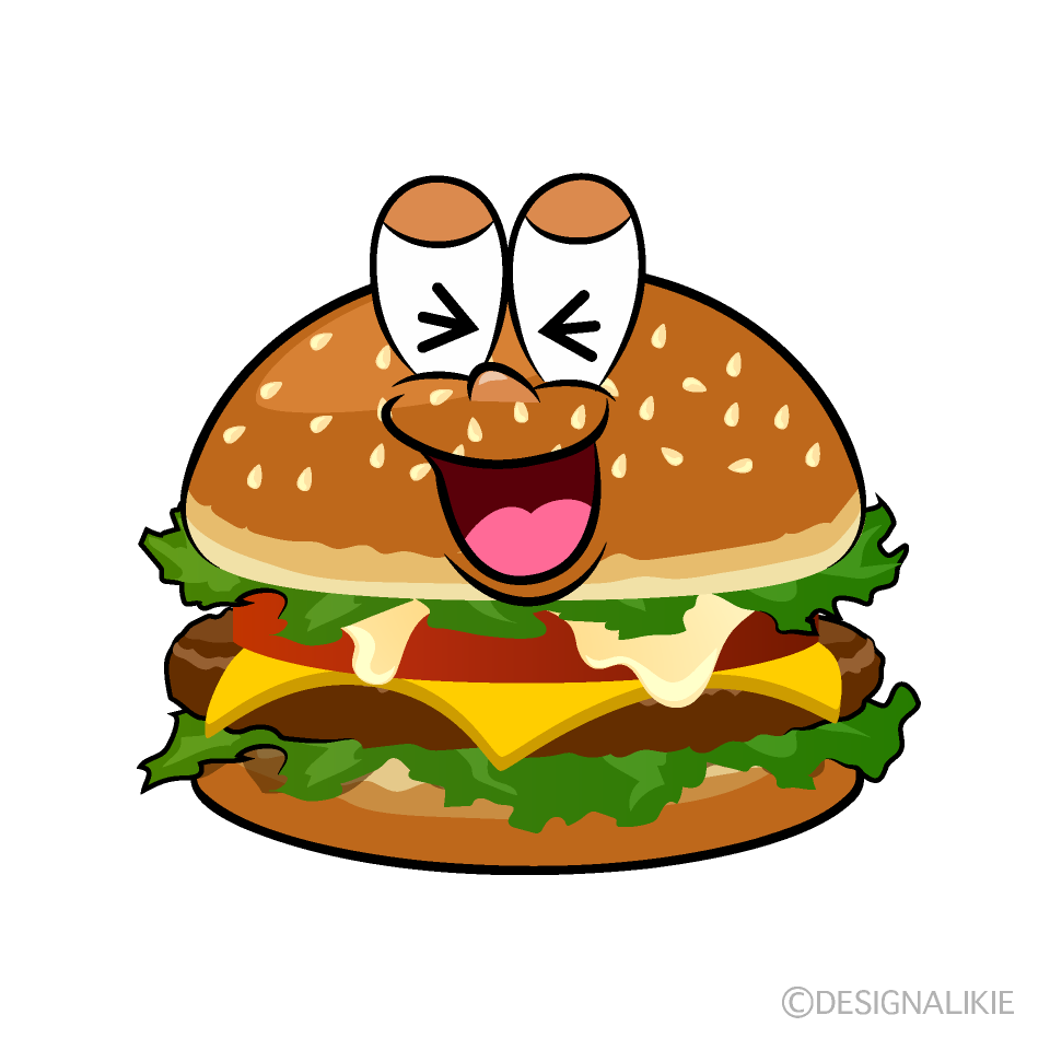 Laughing Burger Cartoon Character Image