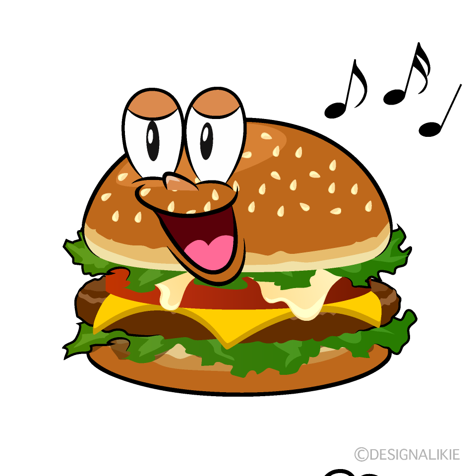 Singing Burger Cartoon Character Image