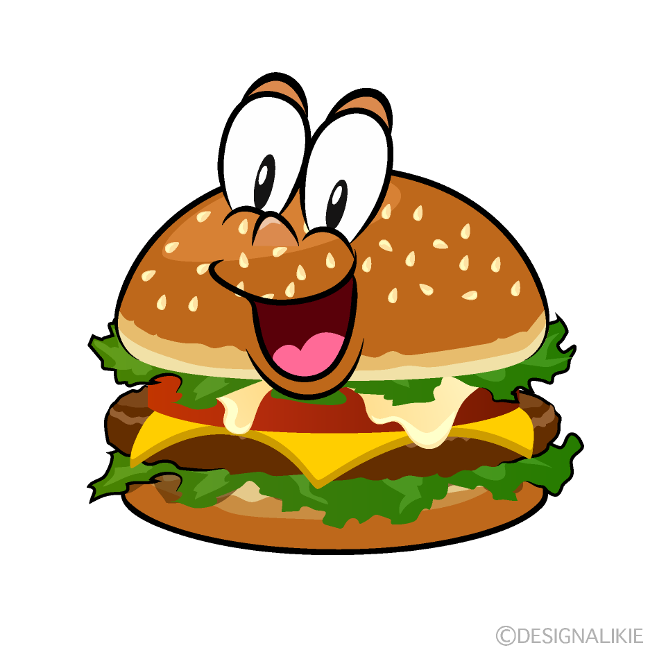 Surprising Burger Cartoon Character Image