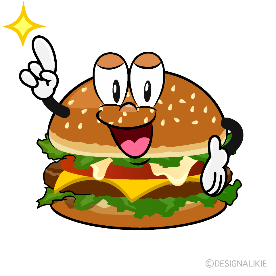 Posing Burger Cartoon Character Image